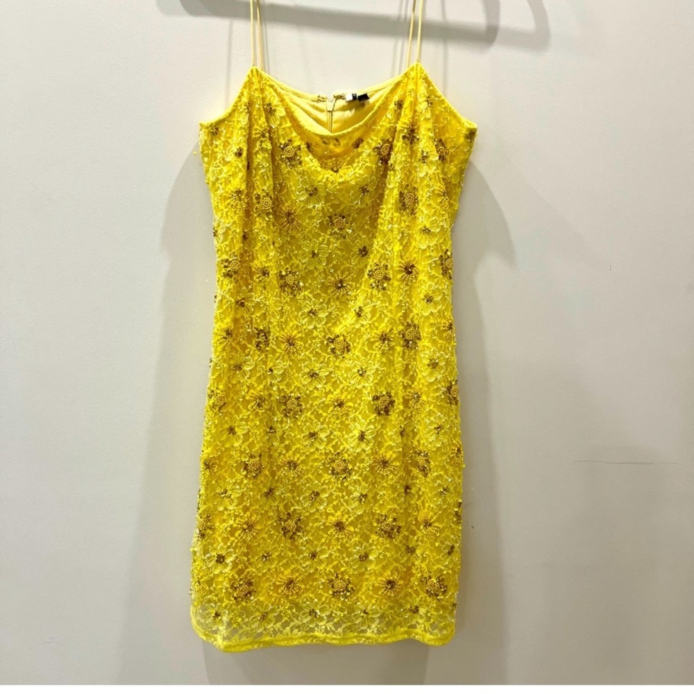 Topshop yellow sequin dress